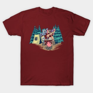 Rocky and friends funny chess camping summer T-Shirt